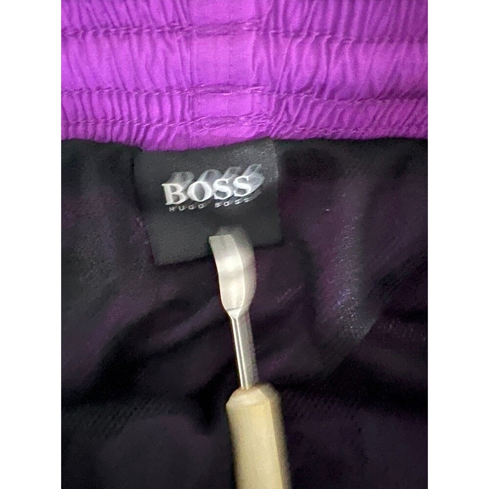 BOSS by Hugo Boss Men's Hybrid 5” LOGO print Quick-Drying Swim Shorts S, Plum - Picture 5 of 8